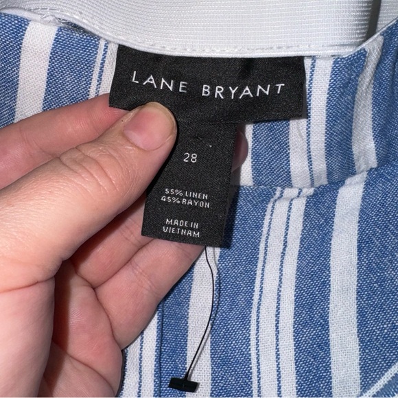 LANE BRYANT Linen Blend Striped Shorts, Size 28, NWOT - Picture 5 of 9